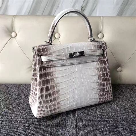 Elegant Hermes Himalaya Crocodile Leather Kelly Bag25CM Silver Hardware – H Factory Birkin