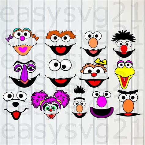 Sesame Street Characters Faces Templates