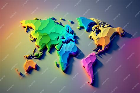 Premium AI Image | world map with flags world map