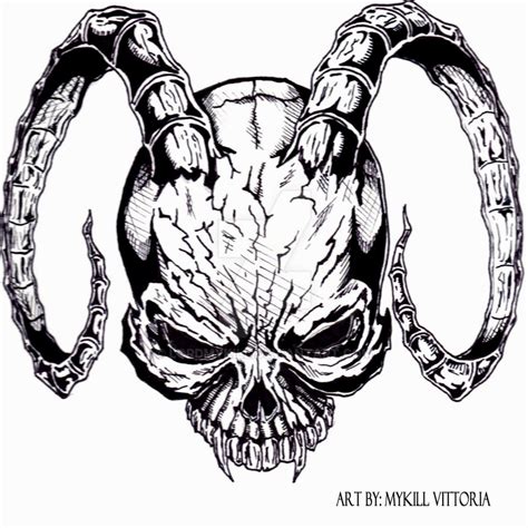 Demon Skull Tattoo Design by LordMykill on DeviantArt