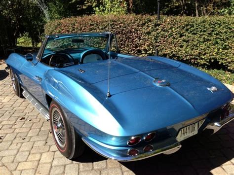 Fully Restored 1967 Corvette Convertible Marina Blue w Bright Blue int all stock for sale ...