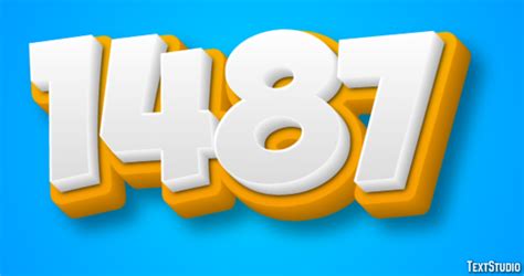 1487 Text Effect and Logo Design Number