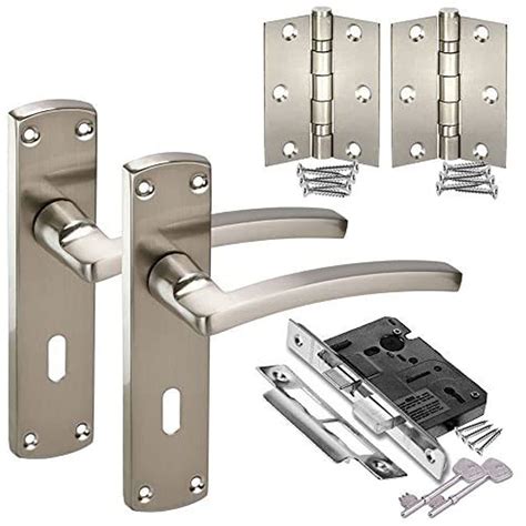 Buy Modern Door Handle Pack with Arched Chrome Door Handles on Lock ...