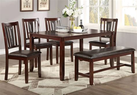 6pc Dining set, Espresso Finish F2550 | Casye Furniture