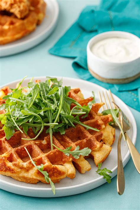 Savory Cheddar Cheese Waffles | Love and Olive Oil