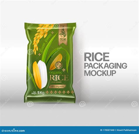 Rice Package Mockup Design Template Stock Vector - Illustration of banner, nature: 178507440