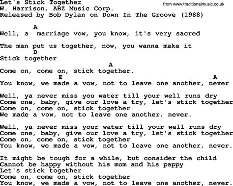 Who sang the original Let's stick together?