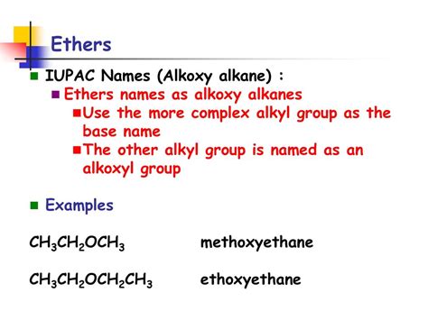 Ethers Ethers are compounds with the general formula: R-O-R’ - ppt download