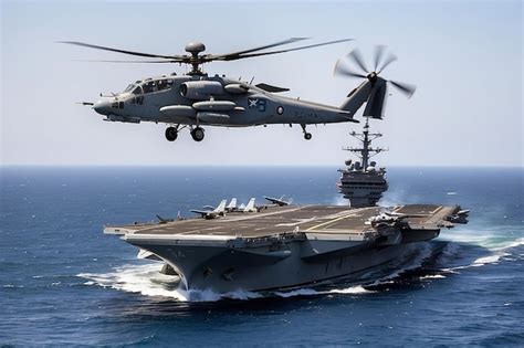 Premium Photo | Aircraft carrier sailing at sea With fighter jets and ...