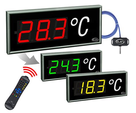 Temperature monitor, LED display, large size thermometer | Elen