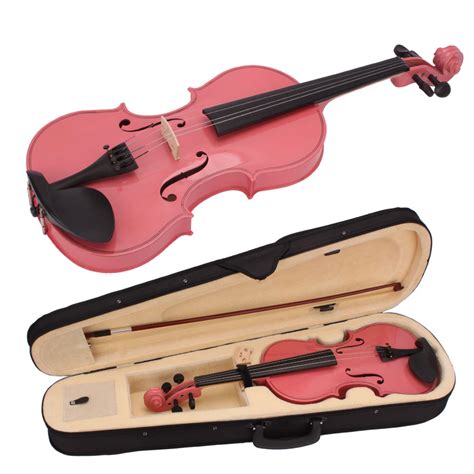 1/4 Size Beginners Instruments Acoustic Violin Set for Kids Children Pink | eBay