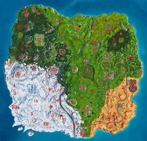 Fortnite: Here's A Useful World Map Showing Number of Chests In Each Area Or Location