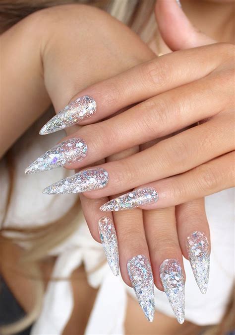 I Scream Nails Frosty Nail Polish | Sparkly nail designs, Clear glitter nails, Sparkly acrylic nails