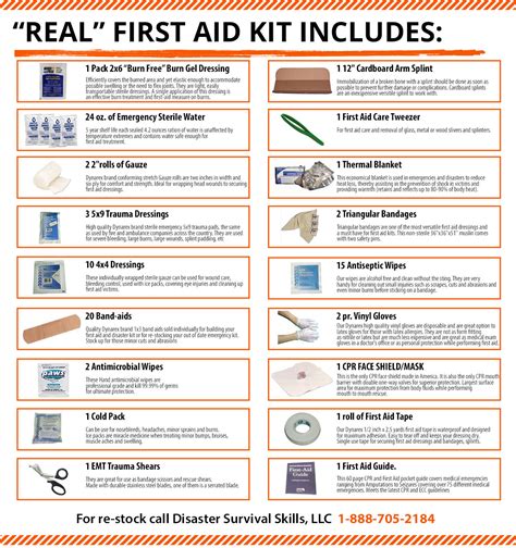 "Real" First Aid Kit Bag with an easy to follow first aid instruction card