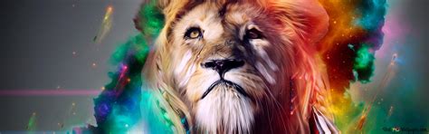 The colorful king of the jungle 2K wallpaper download