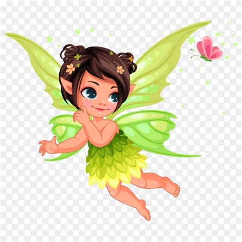 Beautiful little nature fairy cartoon on transparent PNG - Similar PNG