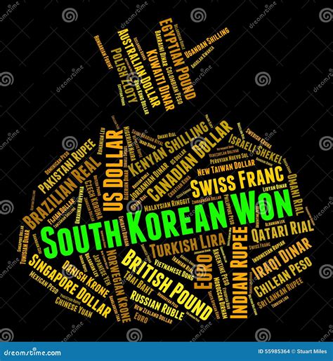 South Korean Won Shows Exchange Rate and Coinage Stock Illustration - Illustration of forex ...