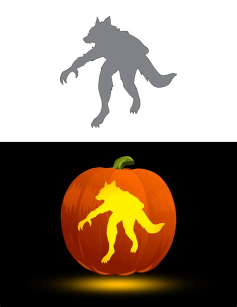 Printable Werewolf Pumpkin Stencil