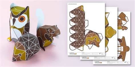 Woodland 3D Animals Paper Model Printables - FREEWoodland 3D Animals Paper