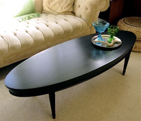 sweet tree furniture: black oval coffee table