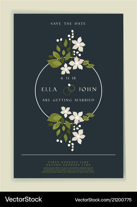 Save the date wedding invitation card design Vector Image