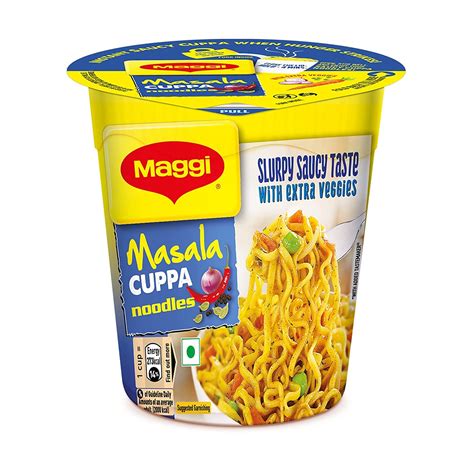 MAGGI Instant Cuppa Noodles, Masala - 70.5 grams Pack | New Recipe | Delicious Slurpy Saucy ...