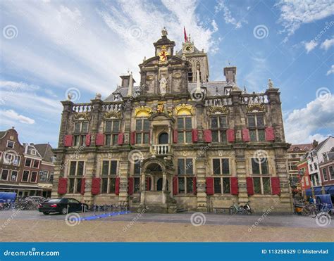 Delft City Hall on Market Square, Netherlands Editorial Stock Image ...