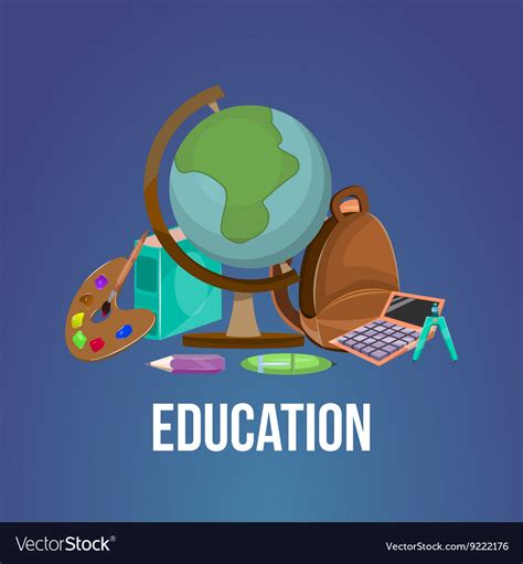 Cartoon education poster Royalty Free Vector Image