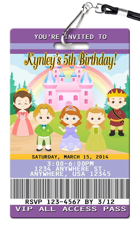 Sofia the First Birthday Invitations - PVC Invites - VIP Birthday ...