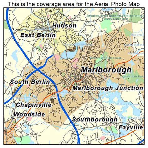 Aerial Photography Map of Marlborough, MA Massachusetts