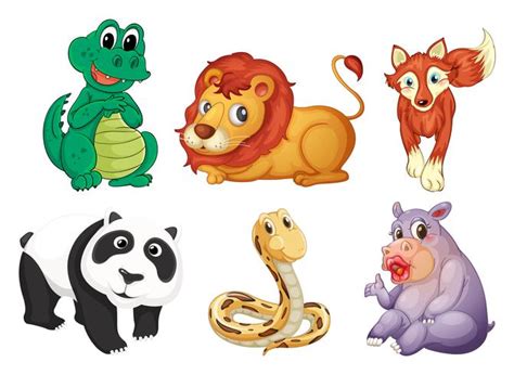 Six different kinds of animals 361414 Vector Art at Vecteezy