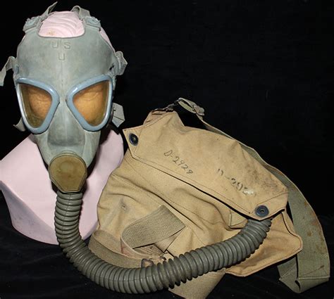 Early WWII US Army Service Gas Mask in Kidney Bag. Rubber is Flexible ...