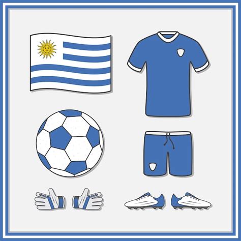 Premium Vector | Uruguay Football Cartoon Vector Illustration Football Jersey And Football Ball ...