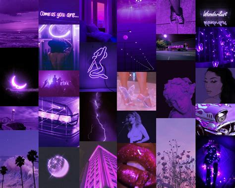 PURPLE STAR Aesthetic collage kit 52 images | Etsy