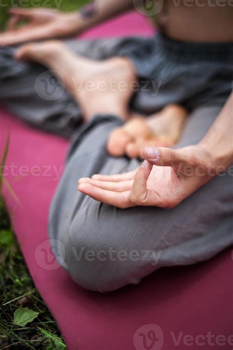 Yoga man meditating at sunset. Male model of meditation in serene harmony 17093311 Stock Photo ...