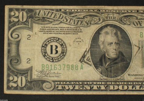 How Much Is A 20 Dollar Bill Worth From 1934 - Dollar Poster