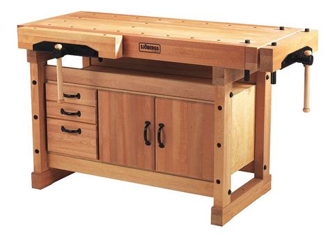 SJOBERGS Workbench, Birch, 29 in Depth, 35 in Height, 59 in Width, 500 lb Load Capacity - 45FL72 ...