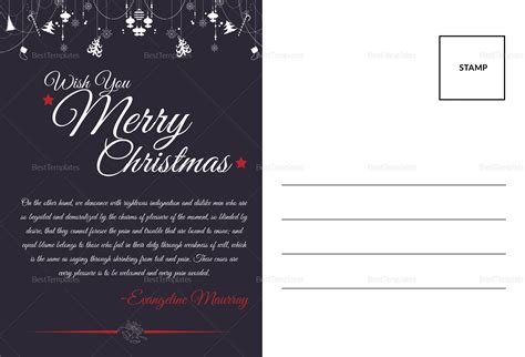 Wishing Merry Christmas Postcard Template in Adobe Photoshop