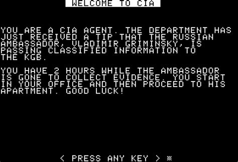 CIA – BASIC adventure game – Retroprogrammez