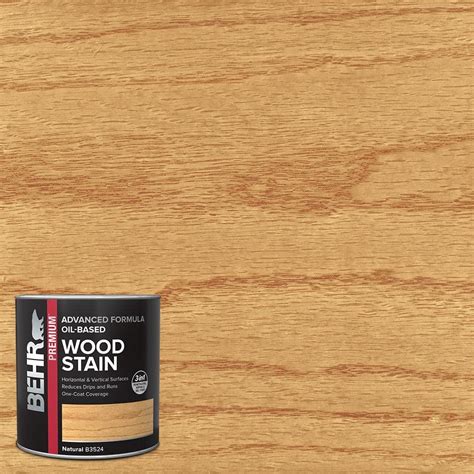 BEHR 1 qt. #TIS-524 Natural Transparent Oil-Based Advanced Formula Interior Wood Stain B352404 ...