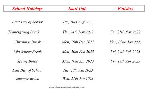 Issaquah School District Calendar 2022-2023 With Holidays in PDF