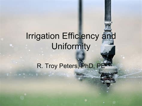 Irrigation Efficiency and Uniformity