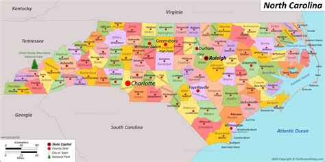 Printable Map Of North Carolina Cities