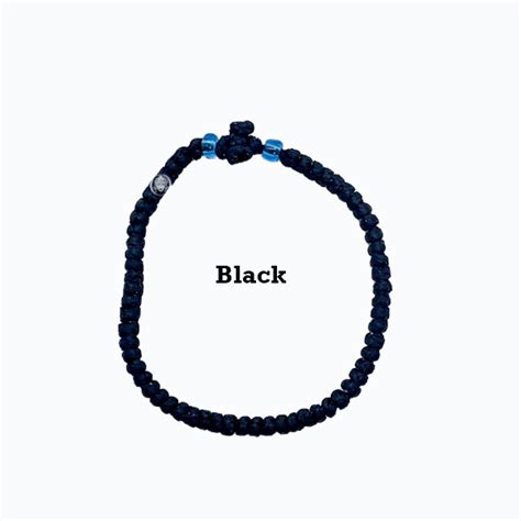 Komboskini Bracelet - Black & Blue Beads - Greek Shop