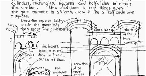 How to Draw Worksheets for The Young Artist: How To Draw A Castle Gate Worksheet