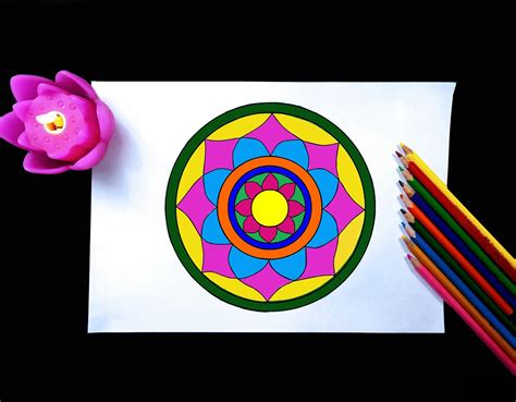 Pencil Planet - Easy ONAM Pookalam Design || Simple Mandala Art || Step ...