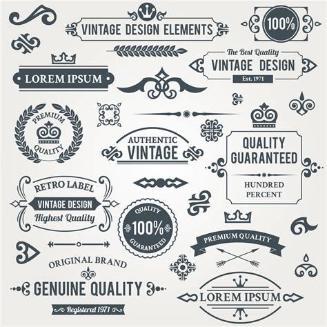 Vintage design elements 438083 Vector Art at Vecteezy