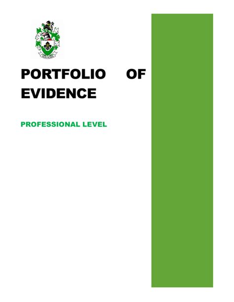 portfolio of evidence