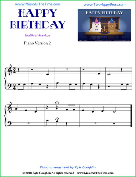 Happy Birthday Piano Sheet Music