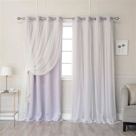 Best Home Fashion Lilac Solid Blackout Curtain - 52 in. W x 108 in. L ...